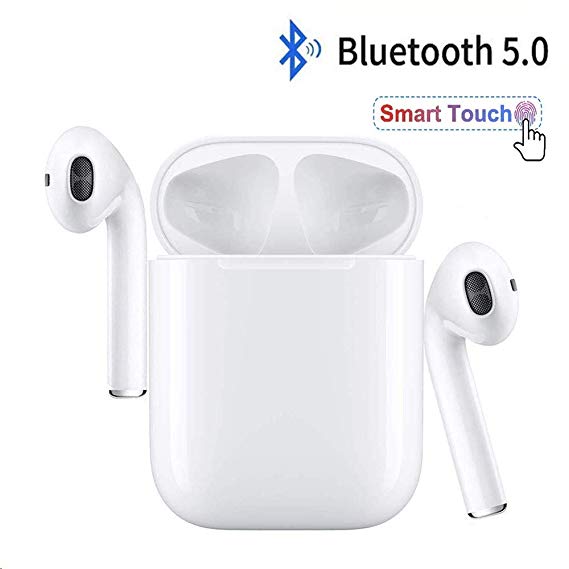 Bluetooth 5.0 Wireless Earbuds Noise Canceling Sports Touch Headphones with IPX5 Waterproof TWS Stereo Headset in-Ear Built-in Mic Earphones for Android/iPhone Apple Airpods