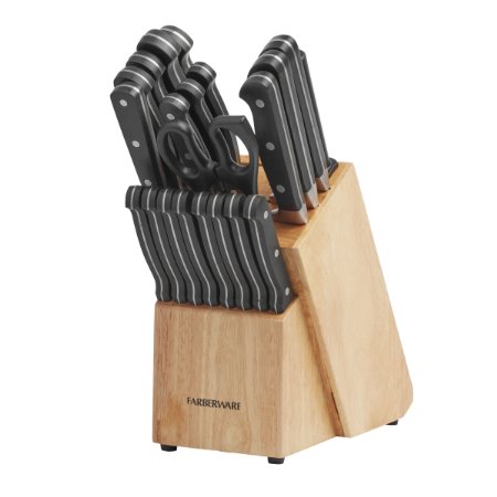 Farberware 22-Piece Classic Forged Stainless Steel Knife Block Set