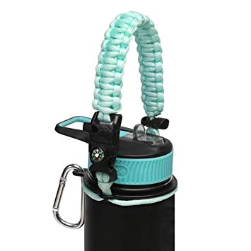 Paracord Handle for Hydro Flask,Survival Strap with Security Ring for Simple Modern and Other Wide Mouth Water Bottles.
