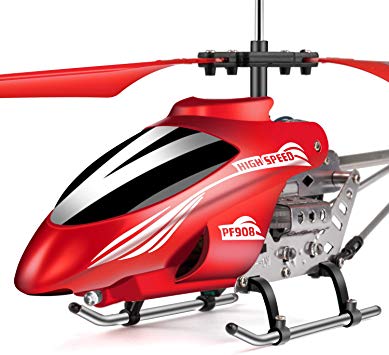 Ancesfun Mini RC Helicopter, Remote Control Helicopter with Gyro and LED Lights for Kids and Adults, 3.5 Channel, Cool Helicopter Toy Indoor & Outdoor for Plane Fans, Red