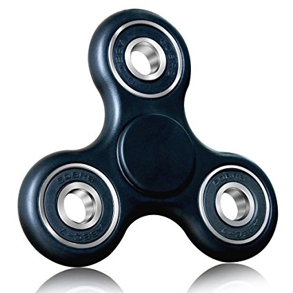 UPMSX Tri Fidget Hand Spinner, Ultra Fast Bearings, Finger Toy, Great Gift for ADD, ADHD, Anxiety, and Autism Adult Children(Black)