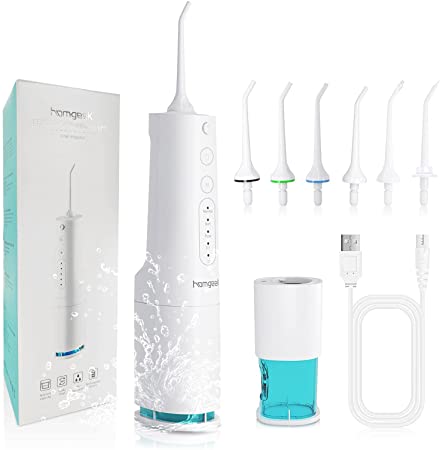 Cordless Water Flosser,Upgraded Professional Dental Oral Irrigator for Teeth with DIY Mode,Rechargeable IPX7 Waterproof and 4 Modes Water Flosser,6 Jet Tips with Cleanable Water Tank for Travel,Home