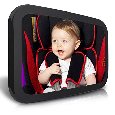 MICTUNING Baby Car Mirror - Back Seat Rear Facing Infant In Sight - 360 Degree Adjustable & Shatterproof