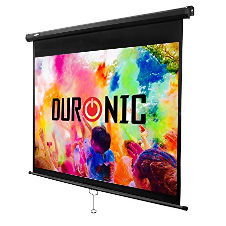 Duronic Projector Screen MPS90/43 Manual Pull Down HD Projection Screen For | School | Theatre | Cinema | Home Projector Screen - 90" (Screen: 183cm (w) X 137cm (h)) - Matte White Screen