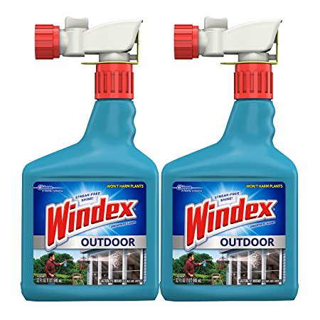 Windex Outdoor Glass and Patio Concentrated Cleaner, 32 Ounce, Pack of 2 (Packaging may vary)