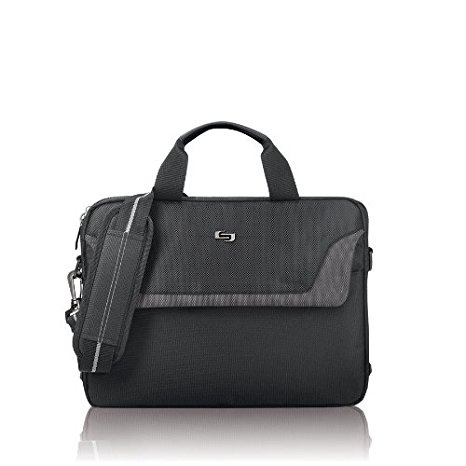 Solo Pro 14.1" Laptop Slim Brief, Black/Grey