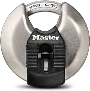 Magnum M40BLCDHC Stainless Steel Discus Padlock, Shrouded Shackle 2-3/4-Inch Body, 3/8-Inch Shackle