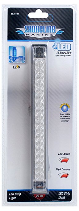 Shoreline Marine LED 8-Inch Strip Light, Blue