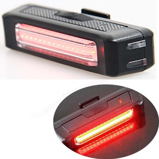 Water Resistant 100 lumens Super Bright USB Rechargeable LED Bike Taillight Street Mountain Children Bicycle Rear Light with Bike Mount Red Light