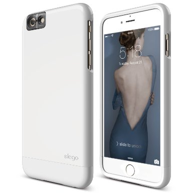 iPhone 6S Plus Case elago S6 Glide Cam Case for the iPhone 6S Plus only 55inch  Back Protection Film included - eco friendly Retail Packaging White  White