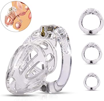 UTIMI Male Chastity Cage Lightweight Cock Cage Device Sex Toys for Man with 4 Sizes Rings and Invisible Lock