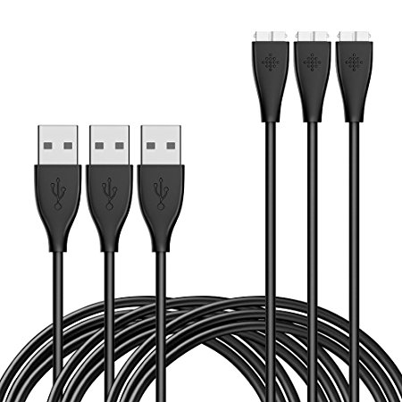 3-Pack Charging Cable for Fitbit Charge HR - USB Charger Charging Cord for Fitbit HR Fitness Wristband by MCOCEAN (3.3Ft   1Ft*2, Do Not Fit for Fitbit Charge)