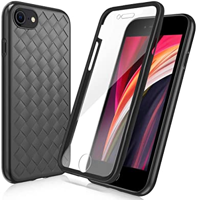 FYY [Anti-Germs Antibacterial Case] for iPhone SE 2020/7/8/6/6S 4.7", [Built-in Screen Protector] Heavy Duty Protection Full Body Protective Bumper Case for Apple iPhone SE 2020/7/8/6/6S 4.7" Black