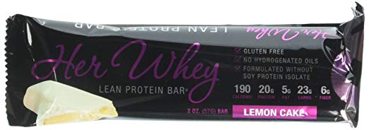 NLA for Her - Her Whey Lean Protein Bar - 20g of Protein, Gluten Free, Low Fat, Low Net Carbohydrates, Great Taste - Lemon Cake - 12 Count Box