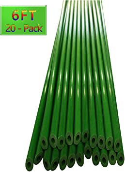 FANSRON Garden Stakes 6Ft，10 Years Will not Rot, Save a lot of Money，Assembling The Tomato cage，Tomato Stakes, Plant Stakes，Plant Climbing Support，Fiberglass Material，Pack of 20