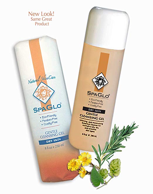 SpaGlo Gentle Cleansing Gel Facial Cleanser - 8 oz/250 mL - Gently cleanses the face while natural botanical extracts hydrate and soothe dry, sensitive skin.