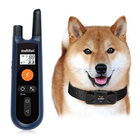 Waterproof Dog Training Collar, multifun Remote Electronic Collar, Rechargeable Dog Collar with Beep Vibration and Shock Function