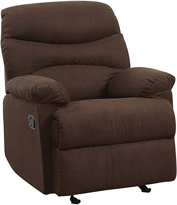 ACME 00632 Arcadia Recliner, Oakwood Chocolate Microfiber