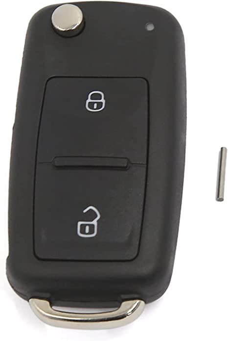 uxcell Car Replacement Uncut Blade Flip Fob Remote Key Case for VW Transporter Polo Golf 2 Key Button Black