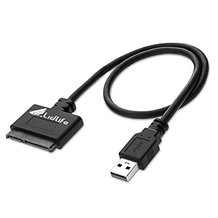 Lidlife E0507 USB 3.0 to 2.5" inch SATA 22 Pin HDD SSD Hard Drive Disk Power Adapter Cable