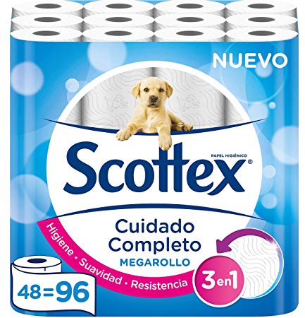 Scottex megarollo Toilet Paper – 48 Rolls (Packaging may vary)