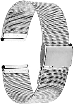 TRUMiRR 18mm Watch band Mesh Stainless Steel Metal Bracelet for Huawei Watch, Asus Zenwatch 2 Women's WI502Q, Withings Activite/Steel/Pop, 36mm Daniel Wellington