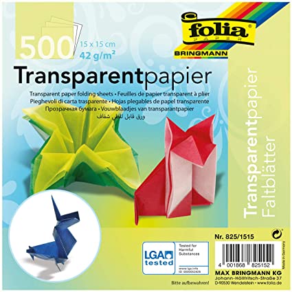 Global Art Folia Semi-Transparent Origami Paper, 6" x 6"
