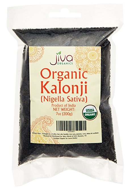 Jiva USDA Organic Kalonji Whole (Black Seed, Nigella Sativa, Black Cumin) 7oz