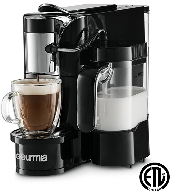 Gourmia GCM5500 - 1 Touch Automatic Espresso Cappuccino & Latte Maker Coffee Machine - Brew, Froth Milk, and Mix Into Cup with the Push of One Button - Nespresso Compatible