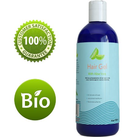 100% Natural Hair Gel for All Hair Types - Strong Gel Infused with Moisturizing Jojoba Oil & Aloe Vera - Great for Men & Women - Sulfate & Paraben Free - 4 Oz - By Honeydew