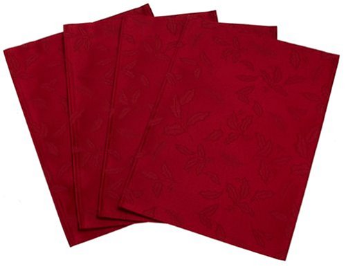 Lenox Holly Damask Placemat, Set of 4, Red