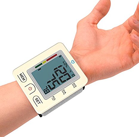 Wrist Blood Pressure Monitor for Home - One Button Operation, Large & Bright Screen, Accurate Heart Rate Reading, Fits Small to Extra Large Size