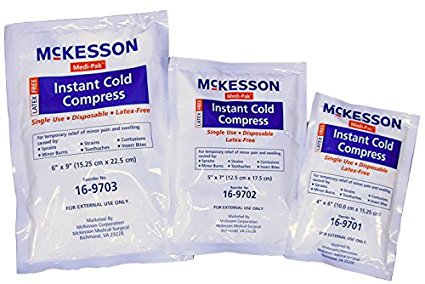 McKesson 16-9701 Medi-Pak Instant Cold COMPRESS, 4" Width, 6" Length, 4" Width, 6" Length (Pack of 24)
