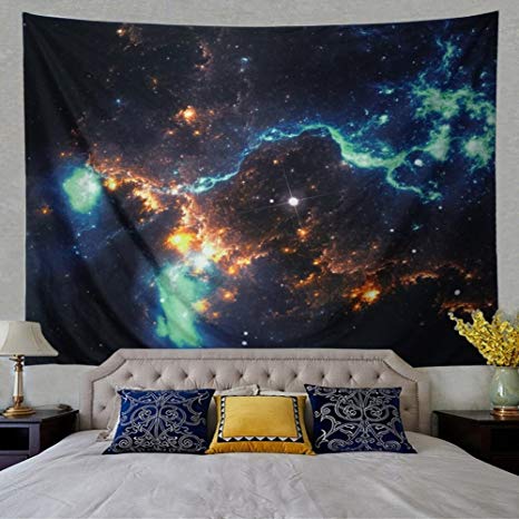 Leofanger Galaxy Tapestry Wall Hanging Landscape Planet Tapestry Space tapestry Moon Tapestry Milky Way Tapestry night Starry Sky Tapestry Universe Tapestry Trippy Tapestry Psychedelic Wall Art
