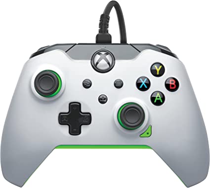 PDP Wired Controller Neon White for Xbox Series X|S, Gamepad, Wired Video Game Controller, Gaming Controller, Xbox One, Officially Licensed - Xbox Series X