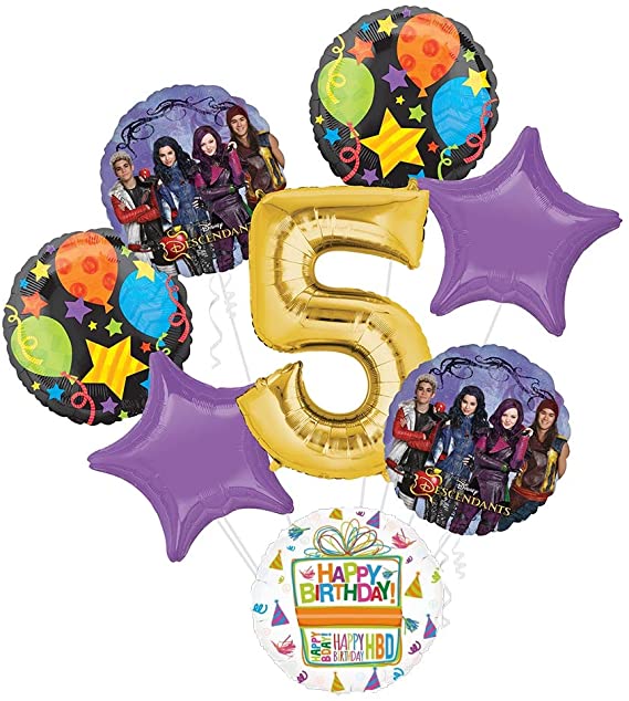 The Descendants Party Supplies 5th Birthday Balloon Bouquet Decorations