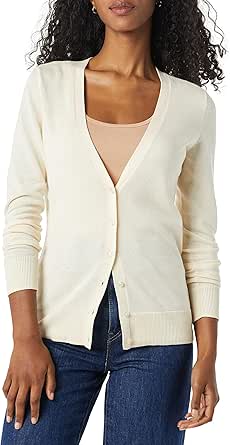 Amazon Essentials Women's Lightweight V-Neck Cardigan Sweater (Available in Plus Size)