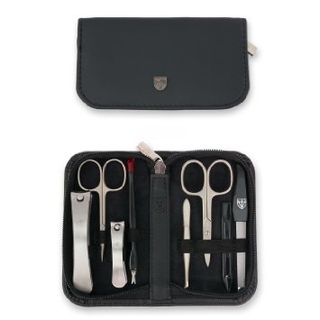 THREE SWORDS - Exclusive 8-Piece MANICURE - PEDICURE - GROOMING - NAIL CARE set / kit / case - Made in Solingen / Germany (000859)