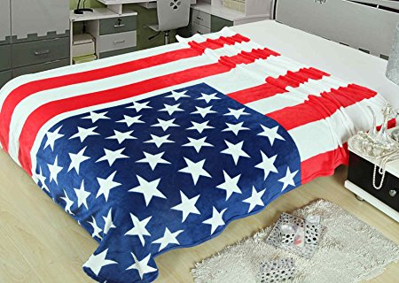 King's deal- Tm Bed Blanket:79"x 59 " Super Soft Warm Air Conditioning Throw Blanket for Bedroom Living Rooms Sofa,oversized Travel Throw Cover (Usa Flag1)