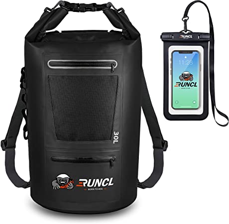 RUNCL Waterproof Dry Bag, Durable Roll-Top Closure 10/20/30/40L Floating Dry Backpack with Waterproof Phone Case for Travel, Swimming, Kayaking, Boating, Fishing, Gifts for Outdoor Lover