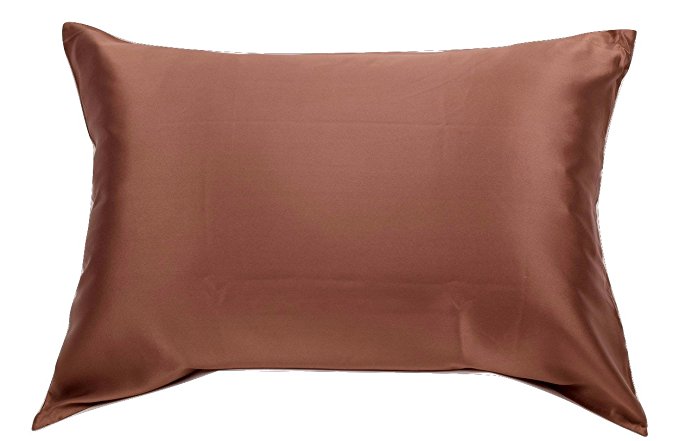 100% Silk Pillowcase for Hair Luxury 25 Momme Mulberry Silk, Charmeuse Silk on Both Sides -Gift Wrapped (King, Chocolate)