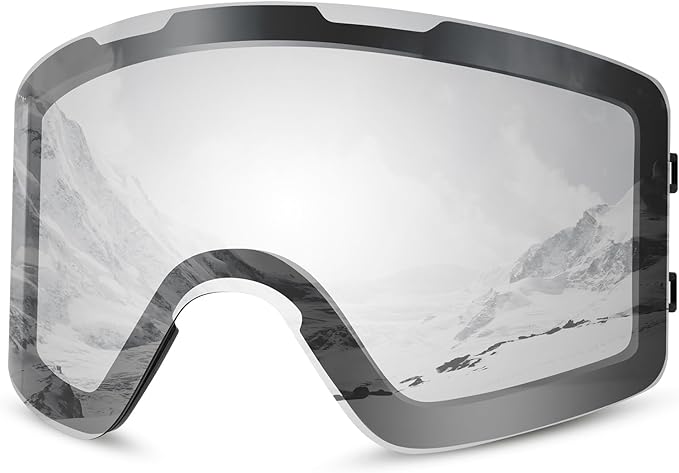 Odoland Ski Goggles Set with Detachable Lens, Frameless Interchangeable Lens, Anti-Fog Snow Goggles for Adult Men Women