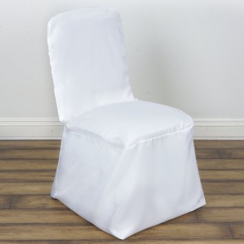 BalsaCircle 10 pcs Polyester Banquet CHAIR COVERS - White