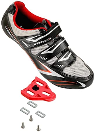Venzo Bicycle Men's or Women's Road Cycling Riding Shoes - 3 Straps- Compatible with Peloton Shimano SPD & Look ARC Delta Perfect for Indoor Spin Road Racing Bikes