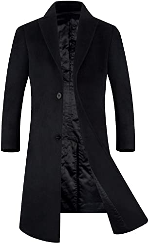 APTRO Mens Coats Thick Wool Coats Cashmere Crombie Jacket Long Elegant Outwear Slim Fit Trench Coat 1817