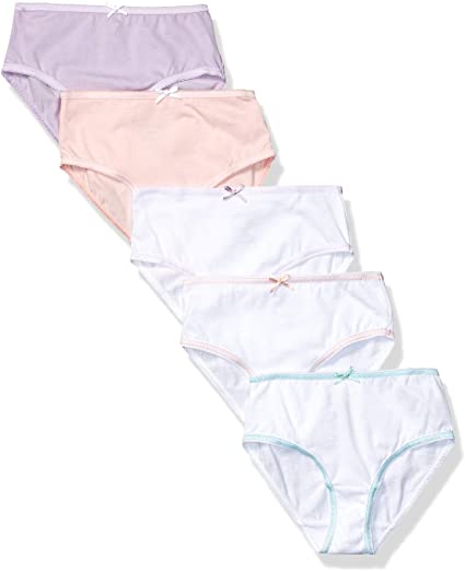 Trimfit Girls Tagless 100% Combed Cotton Brief Panties 5-Pack