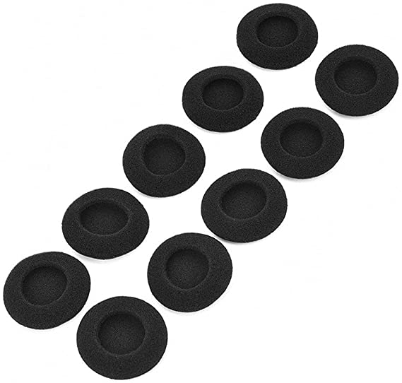 10 Pack of Black Foam Earbud Earpad Replacement Sponge Covers for iPod & Stereo Headsets
