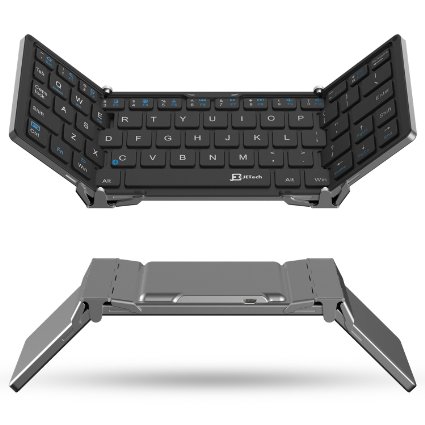 JETech Aluminum Foldable Keyboard Portable Wireless Bluetooth Keyboard Mini Ultra-slim for iPad Mini, iPad Pro, iPhone, and other Tablets and Smartphones