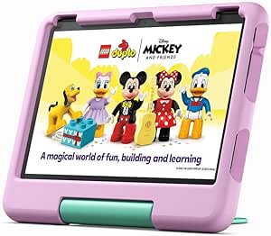 Amazon Fire HD 10 Kids tablet (newest gen) | ages 3–7, 10.1" brilliant screen, parental controls, 2-year worry-free guarantee, 2023 release, 32 GB, Pink