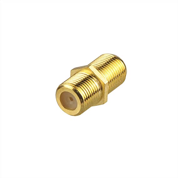 VCE F-Type Coaxial Cable Connector, Gold Plated Coax Cable Extension RG6 Connector 1-Pack